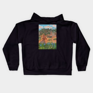 Sasquatch landscape Kids Hoodie